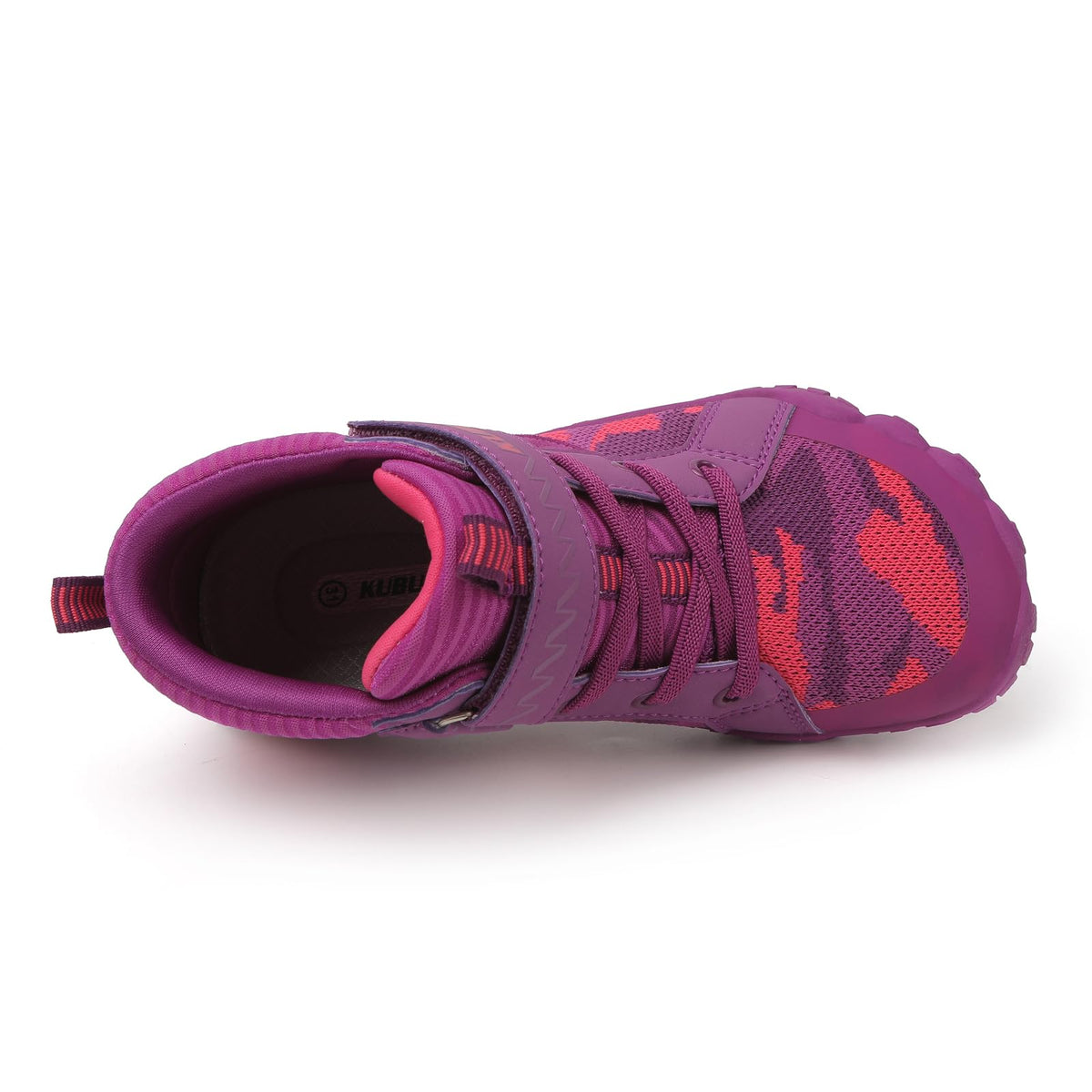KUBUA Kids High Top Barefoot Shoes Boys Girls Naturally Minimalist Zero Drop Sneakers for Sports Tennis Walking Training A Purple 10.5 Little Kid