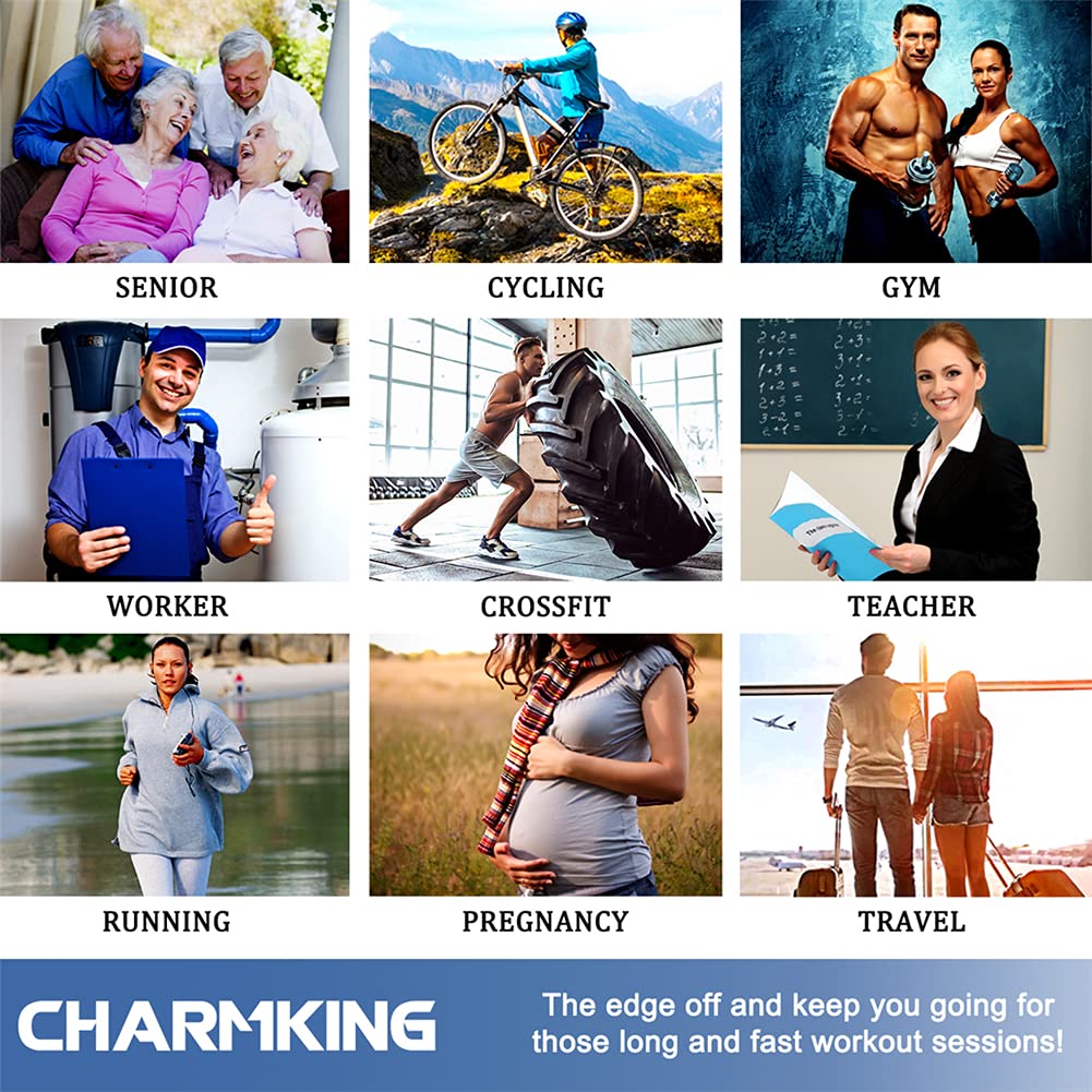 CHARMKING Compression Socks for Women & Men (8 Pairs) 15-20 mmHg Graduated Copper Support Calf Socks are Best for Pregnant, Nurses - Boost Performance, Circulation, Knee High Wide Calf(L/XL, Multi 01)