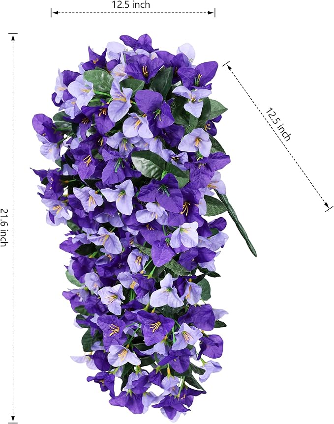Faux Bougainvillea Artificial Flowers Plants for Outdoor Outside Spring Decoration, 2pcs Fake Silk Long Trailing Vines UV Resistant Realistic for Front Door Porch Planter Urn Patio Balcony Yard, Mix