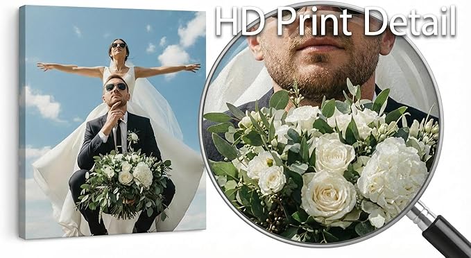 Custom Canvas Prints with Your Photos, Frameless Wall Art Canvas, Personalized Photo Print for Home Decor, Family & Pet Pictures, Gifts for Birthday & Anniversary, Made in USA (24"L x 16"W)
