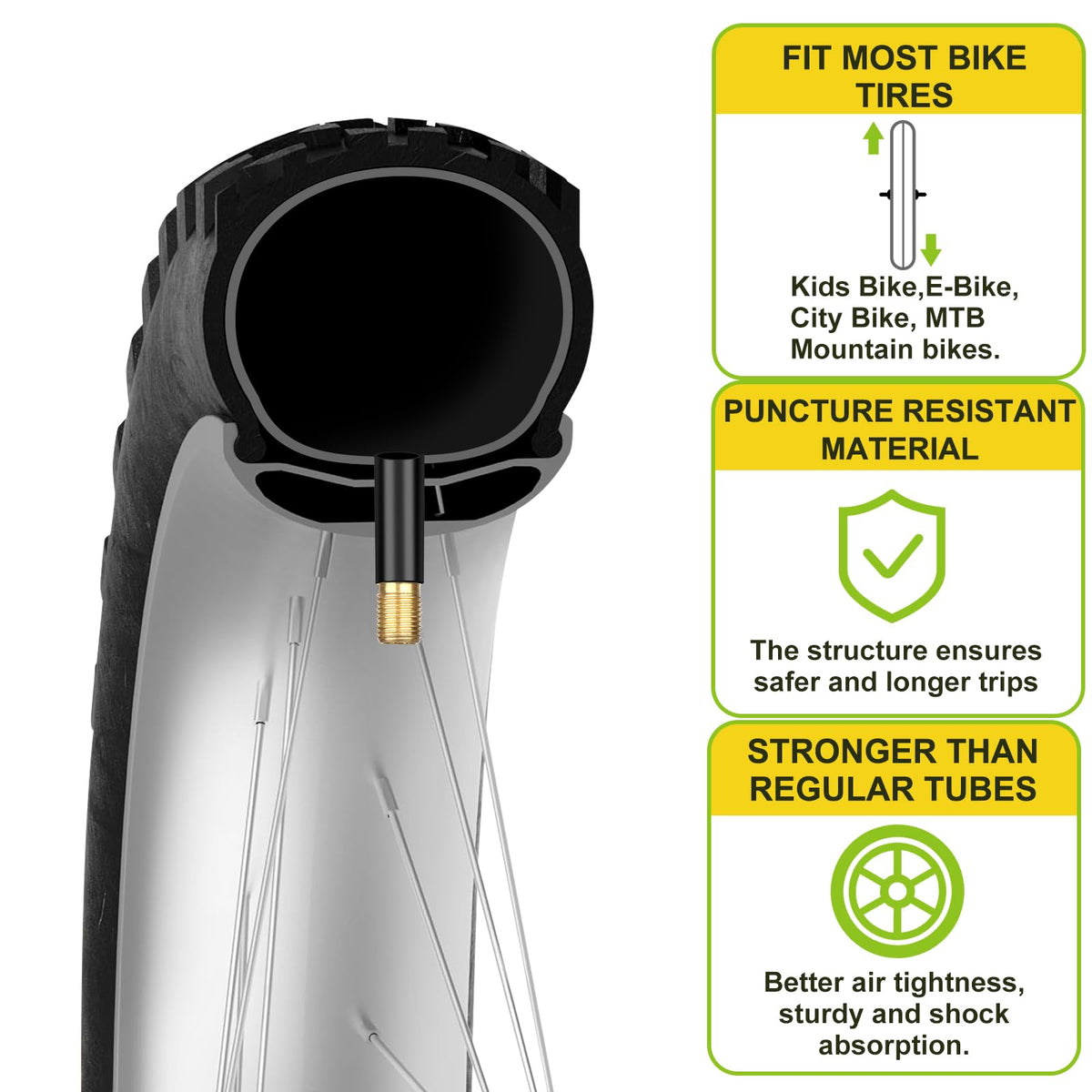 Hydencamm 4 Pack 26x3 Bike Tube, 26 X 3.0/3.50 Bicycle Tube 32mm AV Schrader Valve with 2 Tire Levers, Butyl 26x3 Bike Tire Tube Compatible with 26X3.0 26 X 3.5 for EBike/Electric/Mountain Bike