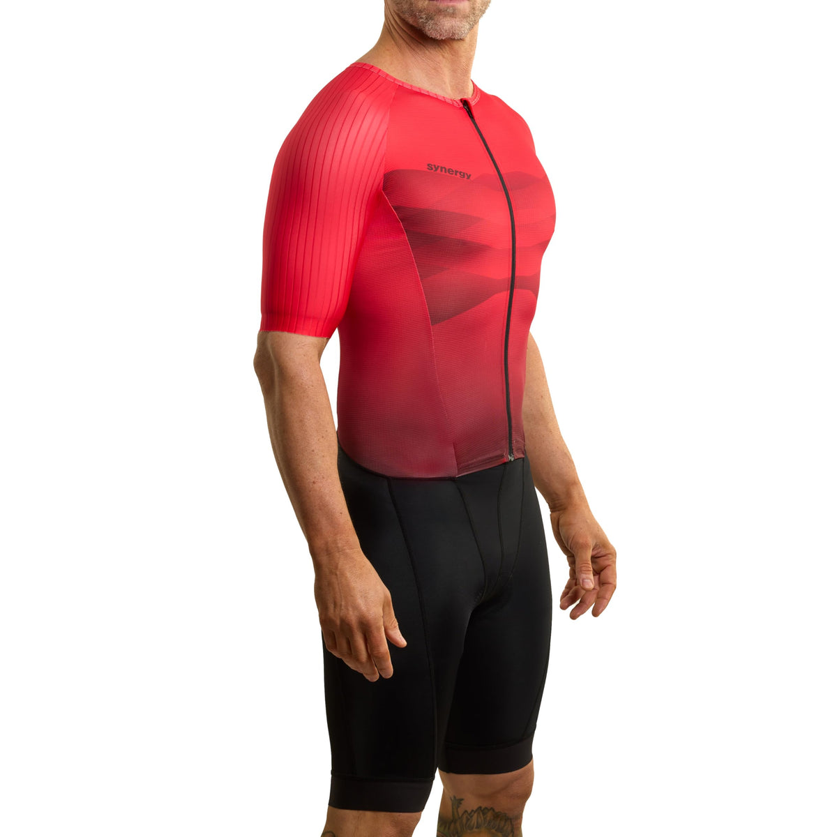Synergy Pro 3.0 Men's Triathlon Short Sleeve Trisuit (Fire 3.0, Small)