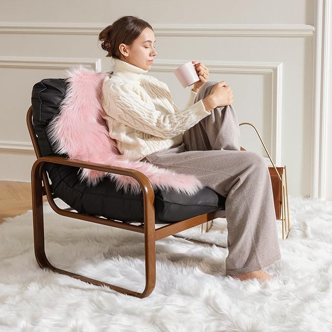 Ashler faux fur rug, Fluffy Shaggy Area Rug Ultra Soft 3 x 5 Feet Rectangle Fur Rug White Fuzzy Rug Machine Washable Shag Rug, Nursery Decor Throw Rugs for Bedroom, kids room, Living Room