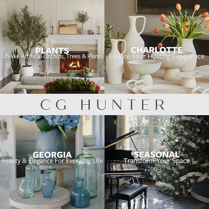 CG Hunter Terracotta Painted Vase with Handles, 12.4-in Vintage Decor Vase & Table Decor in Entryway, Livingroom or Dining Room, Display Fresh or Dried Flowers, or as a Standalone Decorative Accent