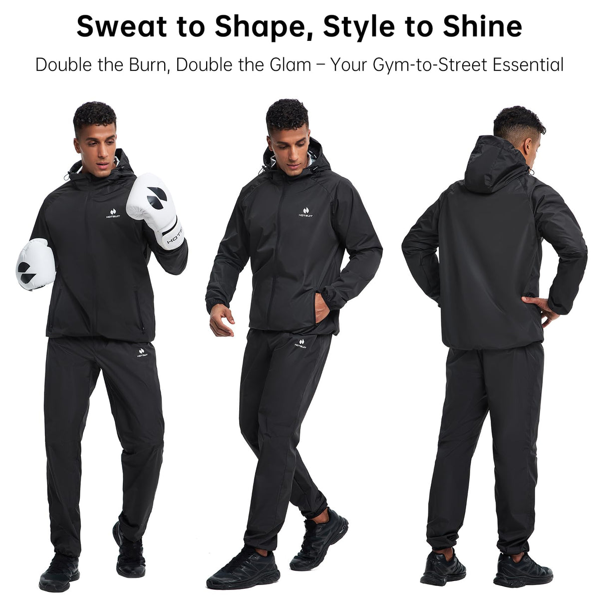 HOTSUIT Sauna Suit for Men Weight Loss Sweat Suit Boxing Exercise Sweat Sauna Jacket Pants