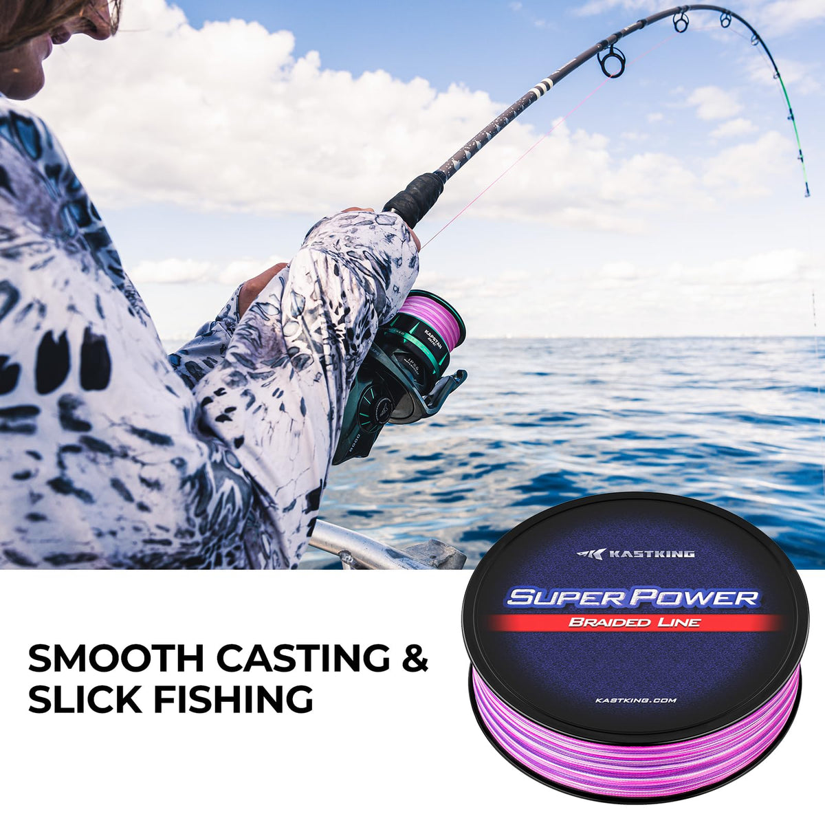 KastKing Superpower Braided Fishing Line, Red, 12LB, 300+27 Yds