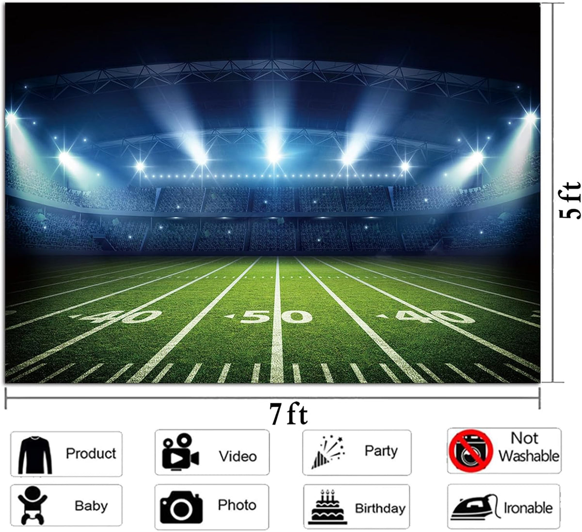 Generic Football Stadium Photo Backdrop Ports Stadium Auditorium Light Bowl Night Photography Background Children