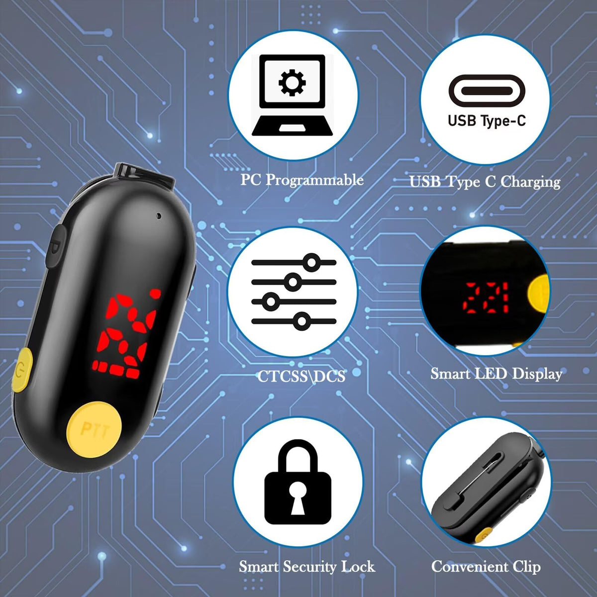 ELIDAIP T-M9 Super Mini Walkie Talkies with Earpieces Mini Two Way Radios