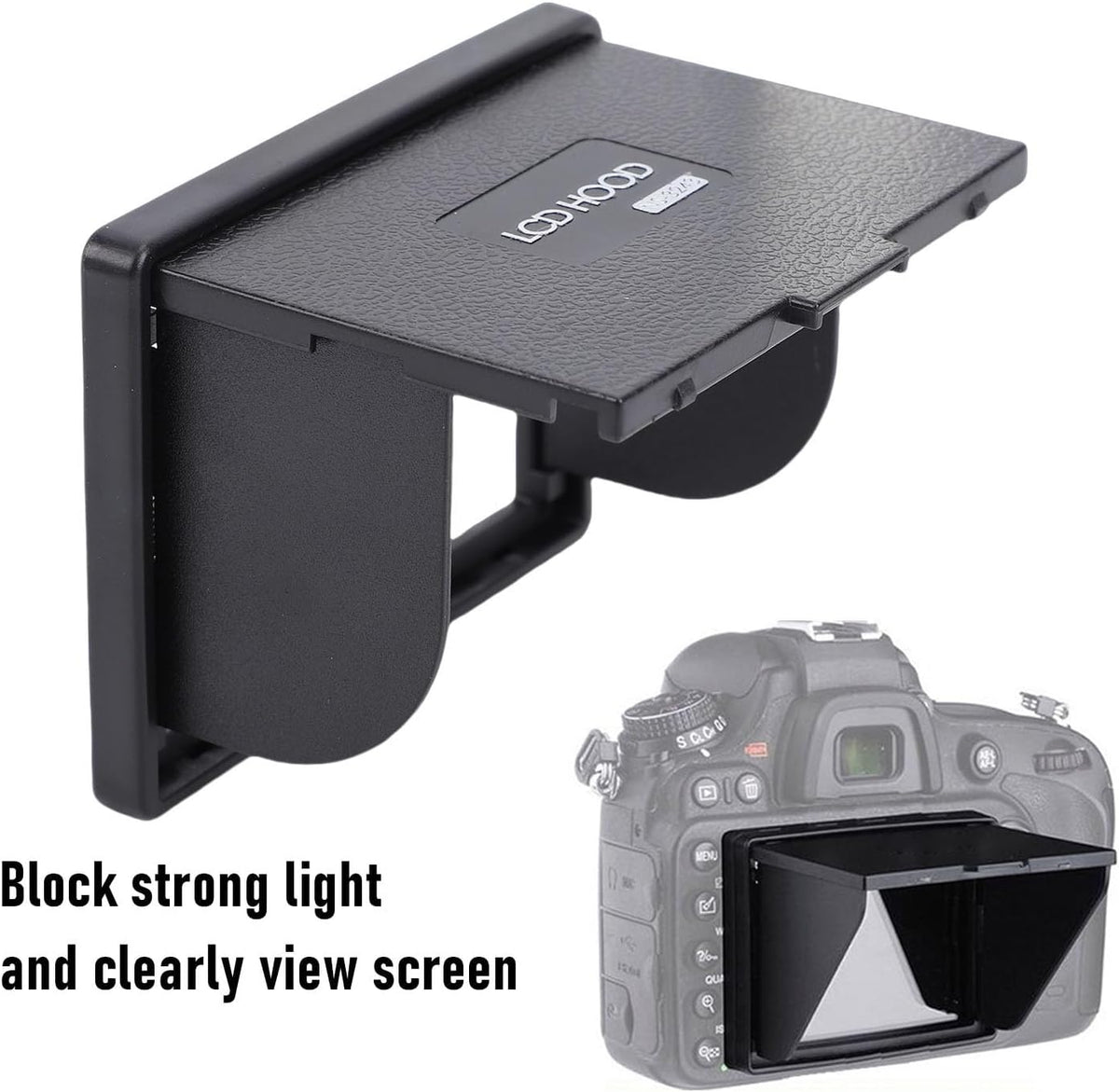Camera LCD Sun Shade, Non Slip Camera LCD Viewfinder with Screen Protector, Secure Fit & Quick Disassembly, Foldable