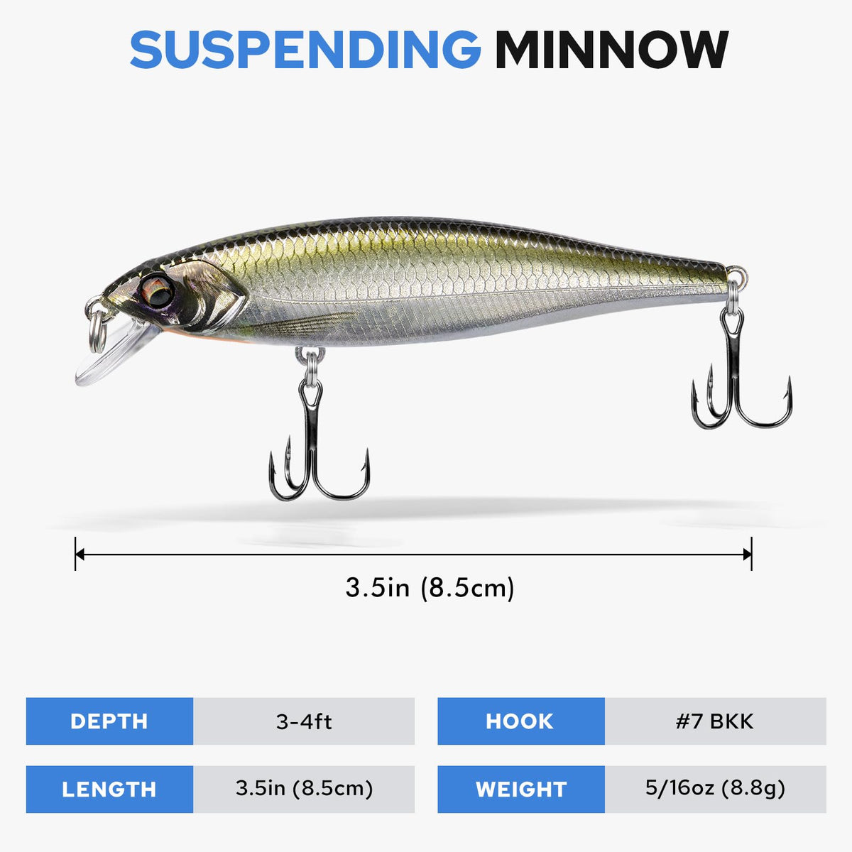 TRUSCEND Suspending Jerkbait Fishing Lures, Precision-Engineered Minnow with Sound, Flash & Irresistible Action, Cast Farther, Glow Brighter and Rattle Louder Jerkbaits for Bass Walleye Pike Catfish