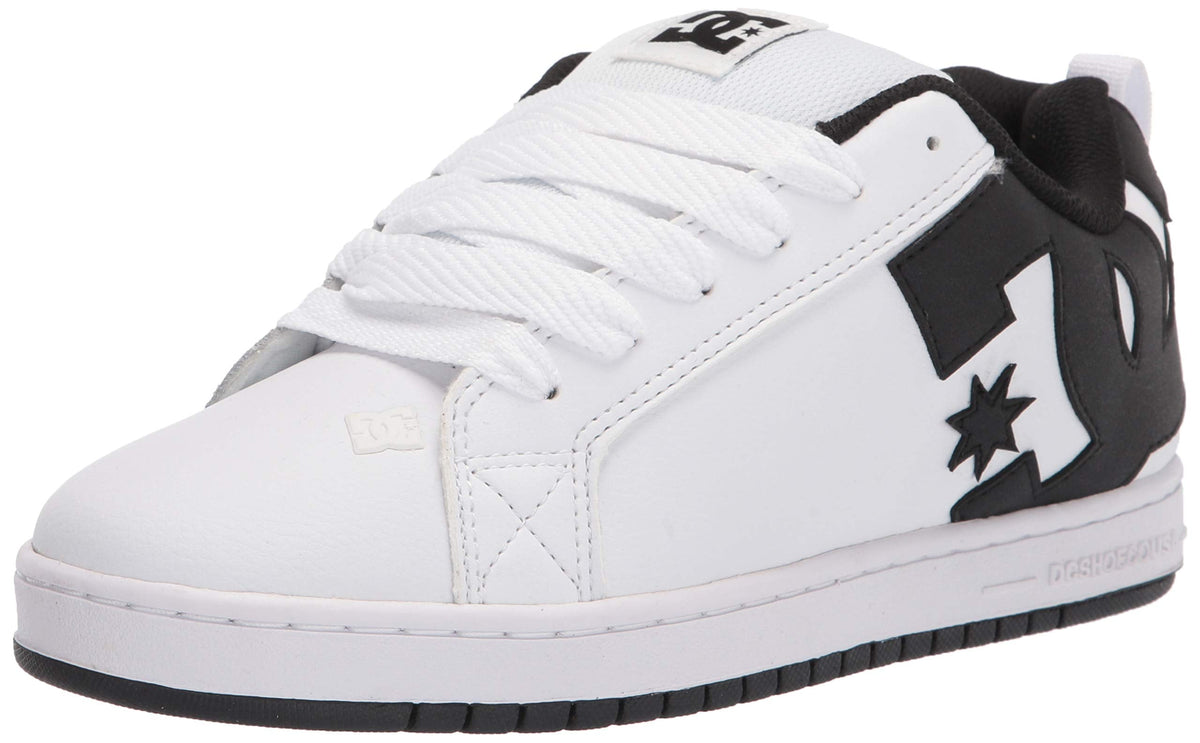 DC Men's Court Graffik Skate Shoe, White/Black/Black,16 M US