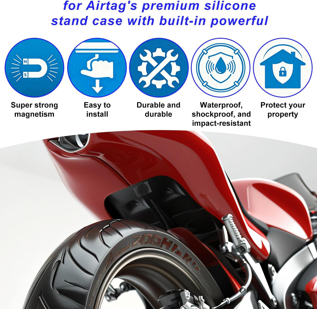 Goktvai 2pcs 4pcs Magnetic Holder Case for AirTag, Waterproof Hidden Magnet Mount Silicone Protective Cover with Iron