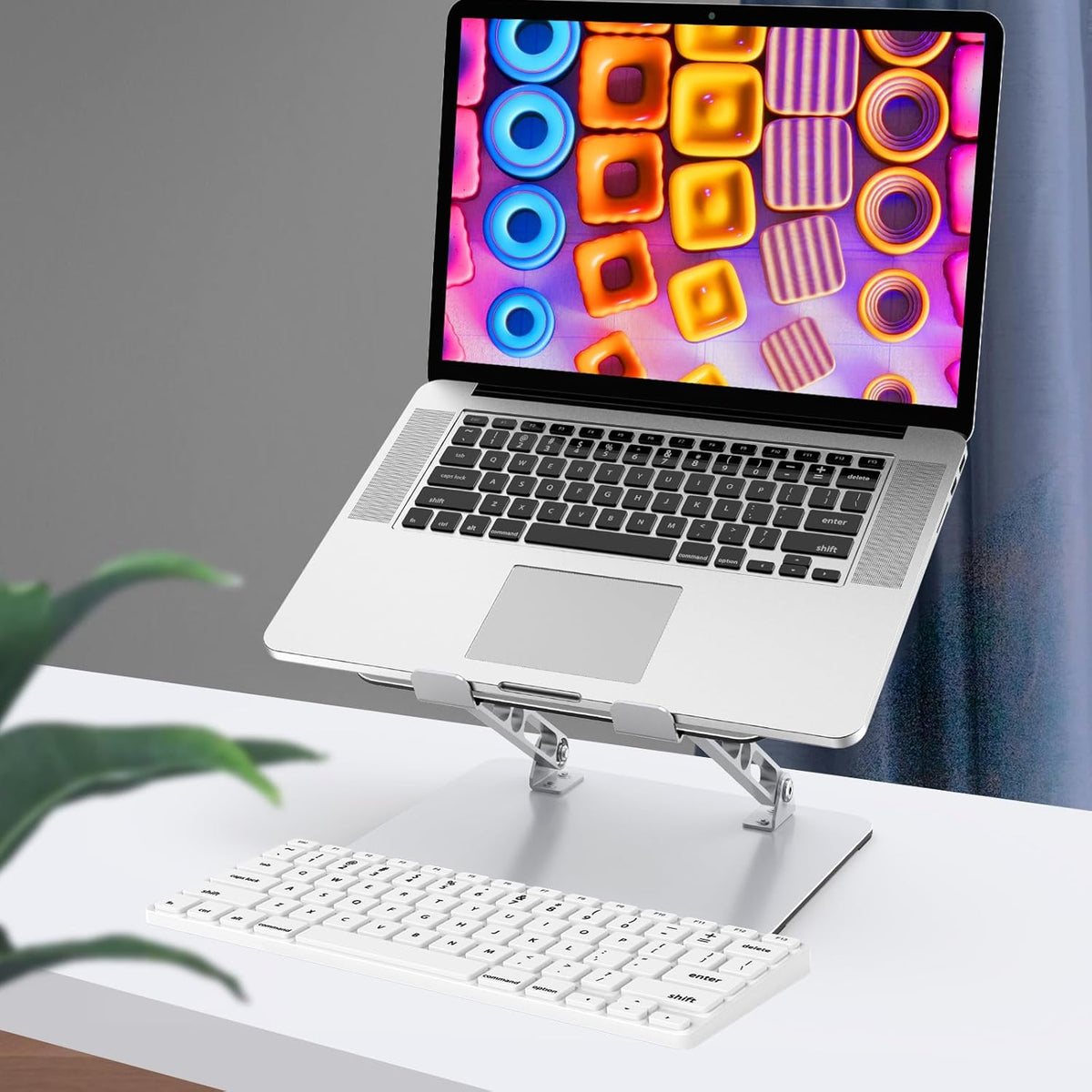 Gogoonike 10-15.6 Laptop Stand for Desk, Adjustable Laptop Riser, Metal Foldable Computer Stand Holder Portable