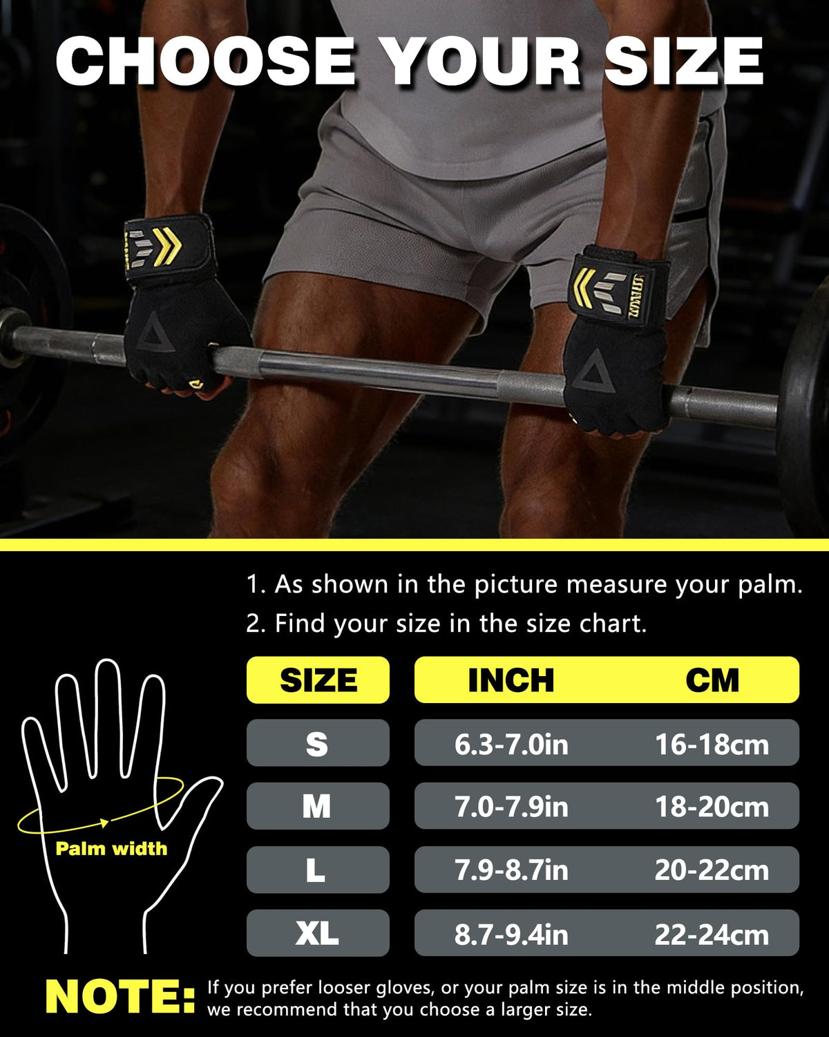 FitDA 2-in-1 Workout Gloves, Weight Lifting Gloves with Wrist Wrap Support for Men & Women, Ventilated Fingerless Padded Gym Glove for Weightlifting Pull-Ups & Fitness Training,L