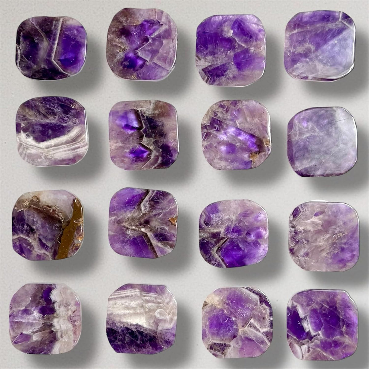 CRYSTALFY Grips by Chevron Amethyst Natural Edge Crystal Phone Grip Holder & Expanding Kickstand - Natural Gemstone