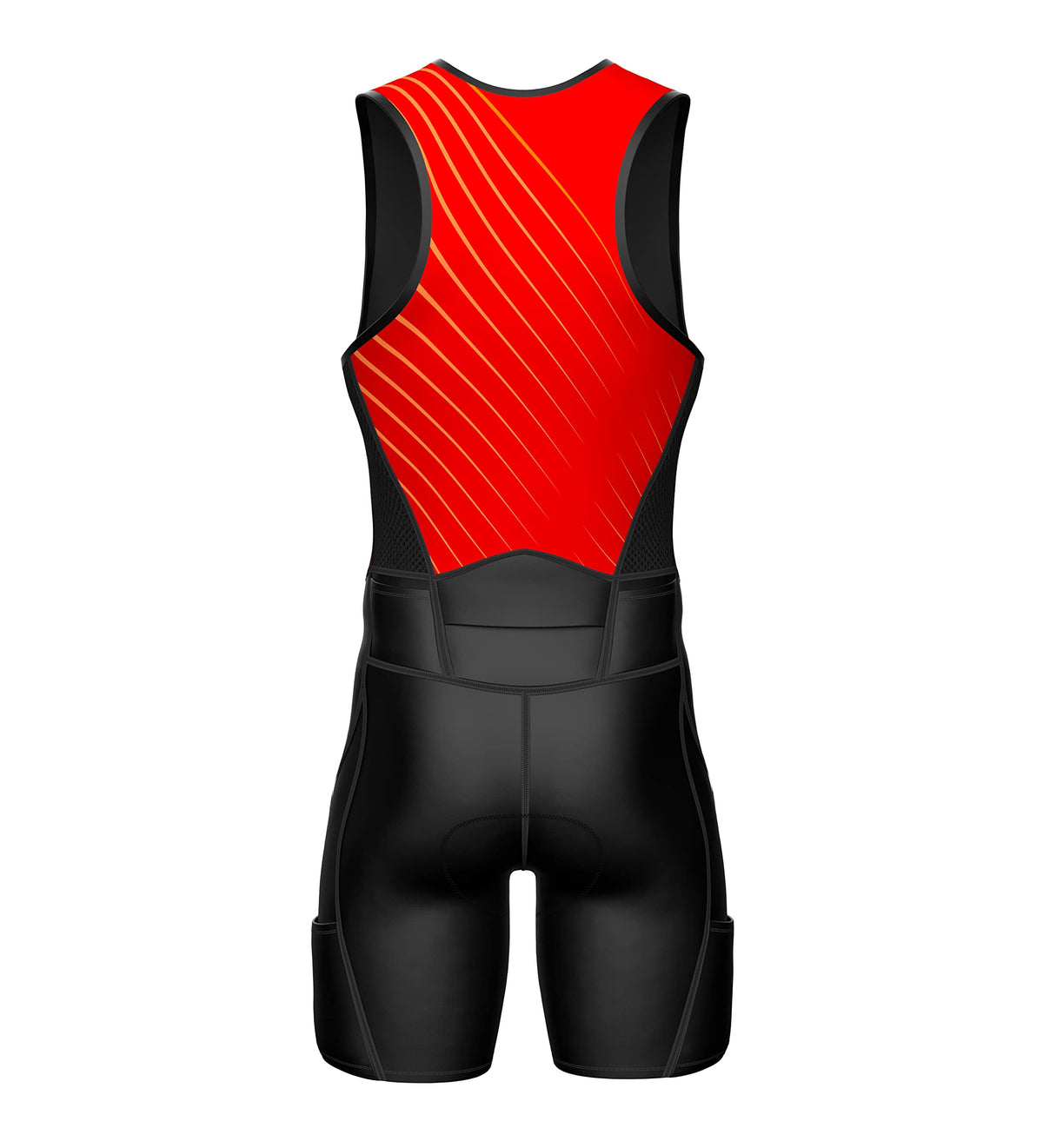 Sparx Men's Premium Triathlon Suit – Padded, Quick-Dry, Compression Fit, Lightweight Tri Suit for Swim, Bike, Run Race & Training (RedOrange, XL)