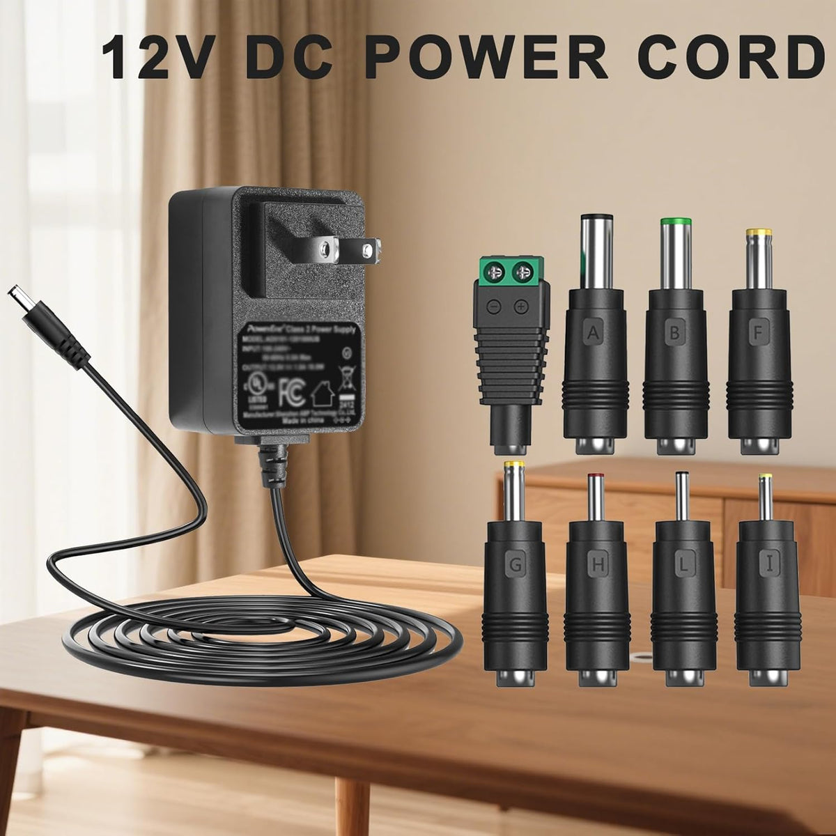 GGRD 12V 2A 8 12Volts 500mA-2000mA Power Supply AC Adapter Replacement with Tips, Universal Regulated Regulated Power