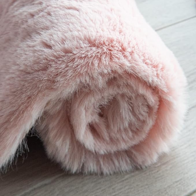 Living Room Rugs 8x10 Area Rugs for Bedroom Pink Shag Washable Faux Rabbit Fluffy Fur Rug Large Boho Nursery Rug