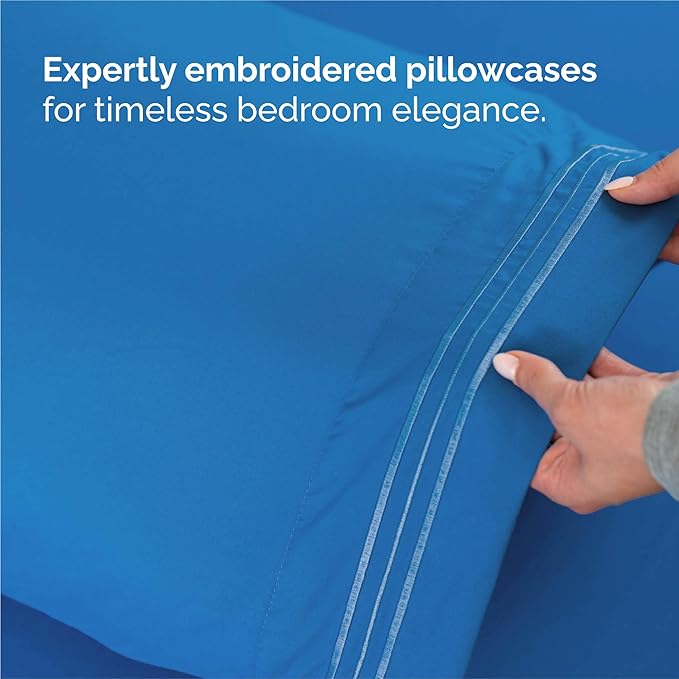 King Size 4 Piece Sheet Set - Comfy Breathable & Cooling Bed Sheets Set - Hotel Luxury Bedding for Women, Men, Kids, Teens, Boys & Girls - Deep Pockets, Soft and Wrinkle Free - Oeko-Tex - Royal Blue