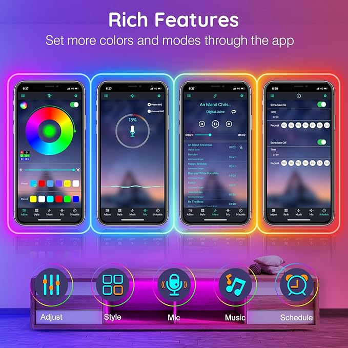 AILBTON 60FT Led Neon Rope Lights Control with App/Remote,Flexible Led Rope Light,Multiple Modes,IP65 Outdoor RGB Lights Waterproof,Music Sync Gaming Led Neon Strip Light for Bedroom Decor
