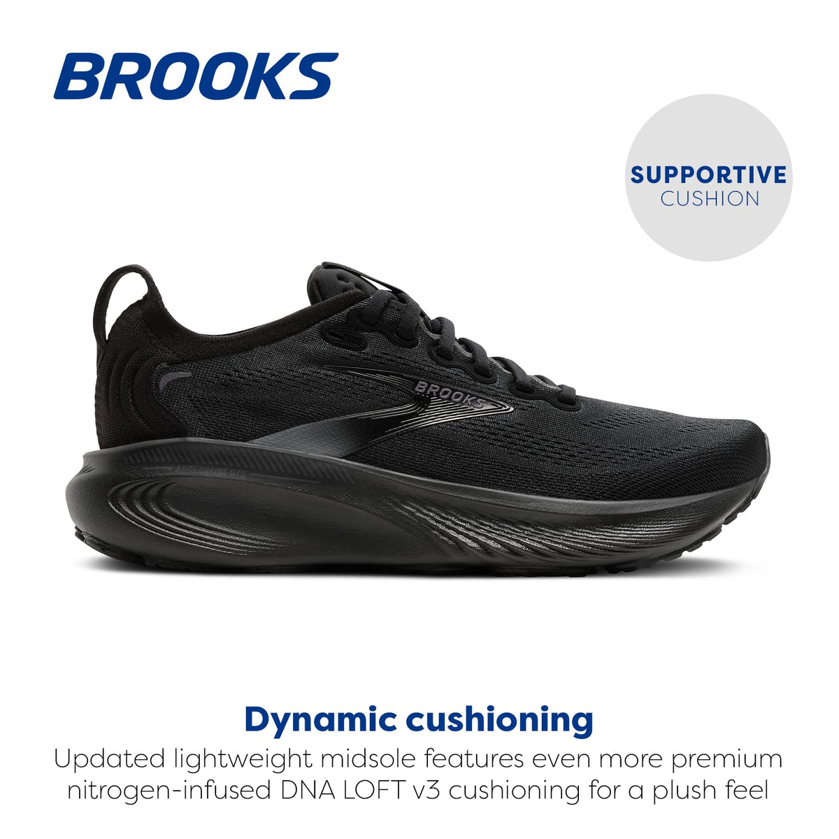 Brooks Women’s Adrenaline GTS 25 Supportive Running & Walking Shoe - Black/Black/Ebony - 11.5 X-Wide