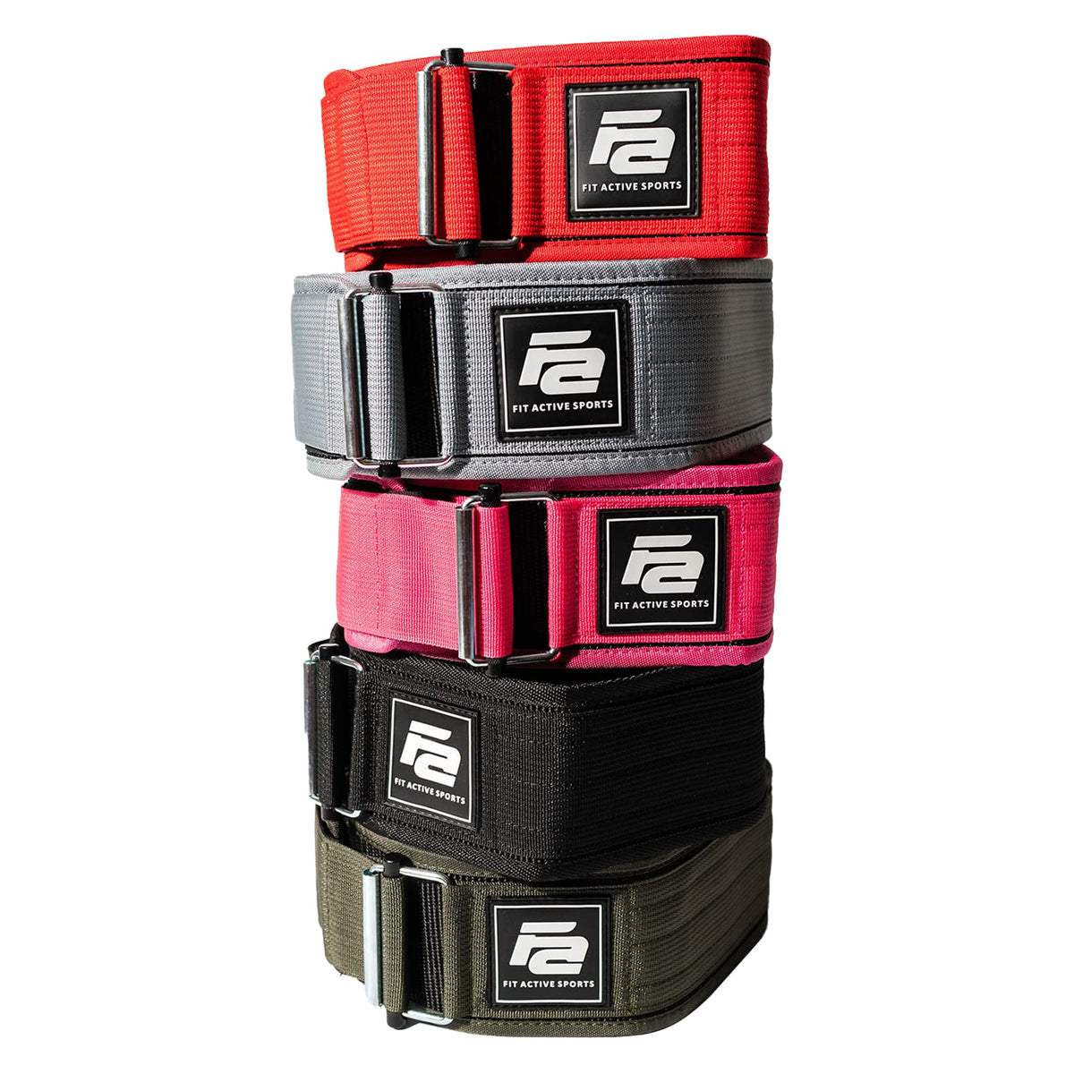 Fit Active Sports Self-Locking Weight Lifting Belt | Premium Weightlifting Belt for Cross Training & Power Lifting | Fast Locking Release Mechanism for Fitness and Power Lifting | Black, Large