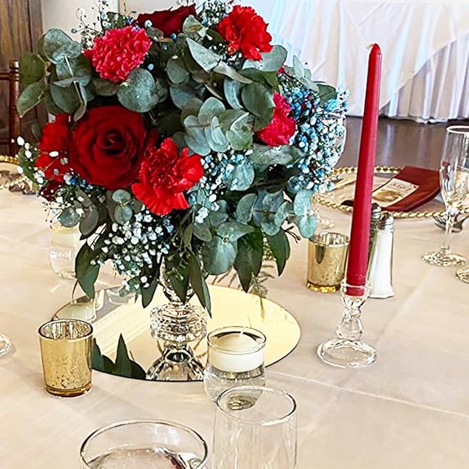 10 Pack Round Mirrors for Centerpieces, 12inch Circle Mirror Centerpieces for Tables, Mirror Tiles for Wall Table Wedding Centerpieces Mirror Plates for Candle Wedding Decorations DIY Craft
