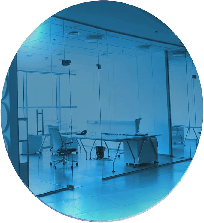 Marketing Holders Acrylic Mirror 17" Wide Round Medium Blue .118" Thick No Adhesive Reflective Pieces Perfect for DIY Arts and Crafts School Projects Home or Office Decor Special Events