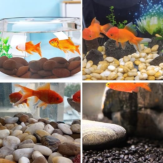 Rocks for Plant 5lbs, Red River Rocks 2-3 Inch Natural Pebbles for Indoor Plants, High Polished Decorative Stones Vase Filler Fish Tank Aquariums Landscaping Garden