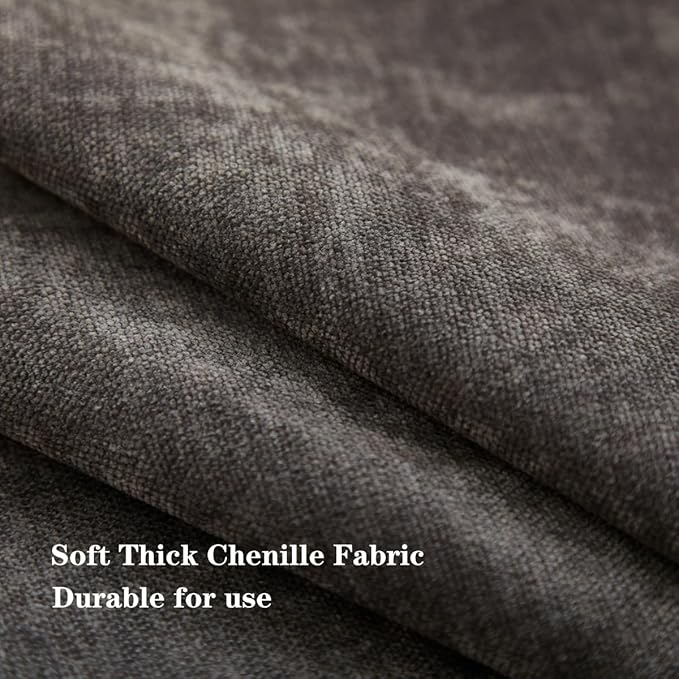 Sunday Praise Set of 2 Soft Chenille Cozy Throw Pillow Covers 18x18 Inch Solid Decorative Cushion Cases Farmhouse Accent Square Pillow Case for Couch Sofa Chair Bed Living Room Home Decor,Dark Grey
