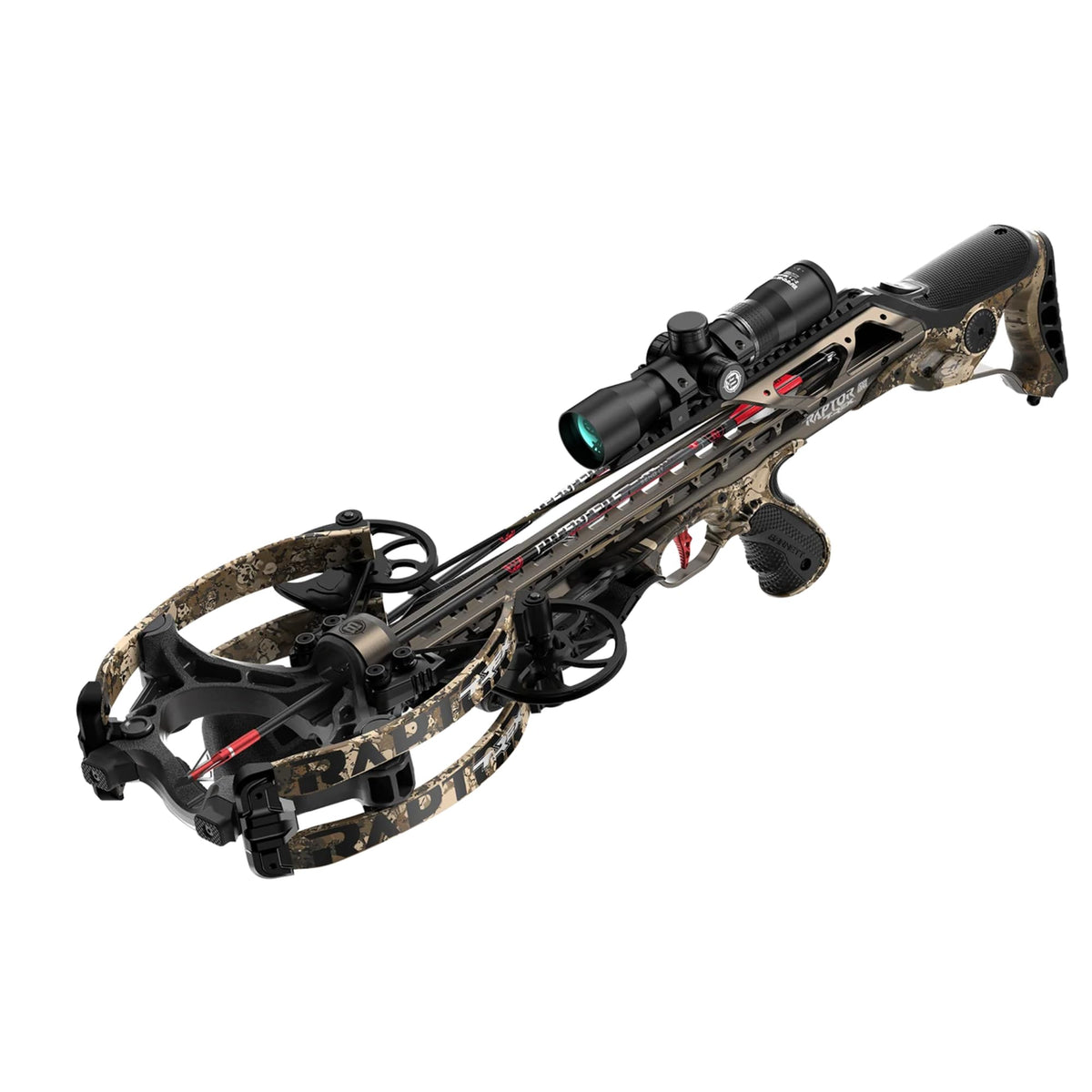 Barnett - Hyper Raptor T-REX Crossbow - 440 FPS Hunting Crossbow w/De-Cocking & Floating TriggerTech - High-Speed Bow w/Scope, Arrows & Quiver - Ultimate Precision & Power