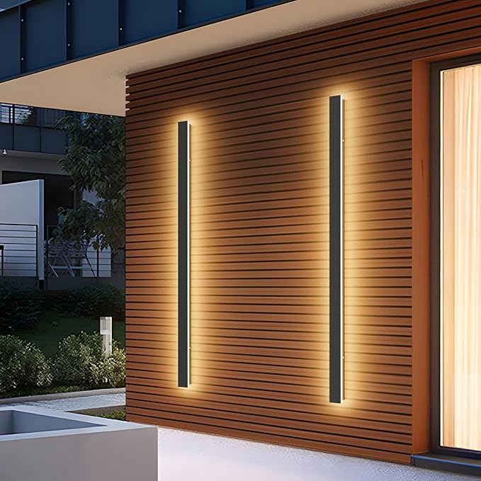 2 Pack 40Inch Long Outdoor LED Wall Lights 3000K Modern Exterior Wall Light Fixtures IP65 Waterproof for House Porch Courtyard