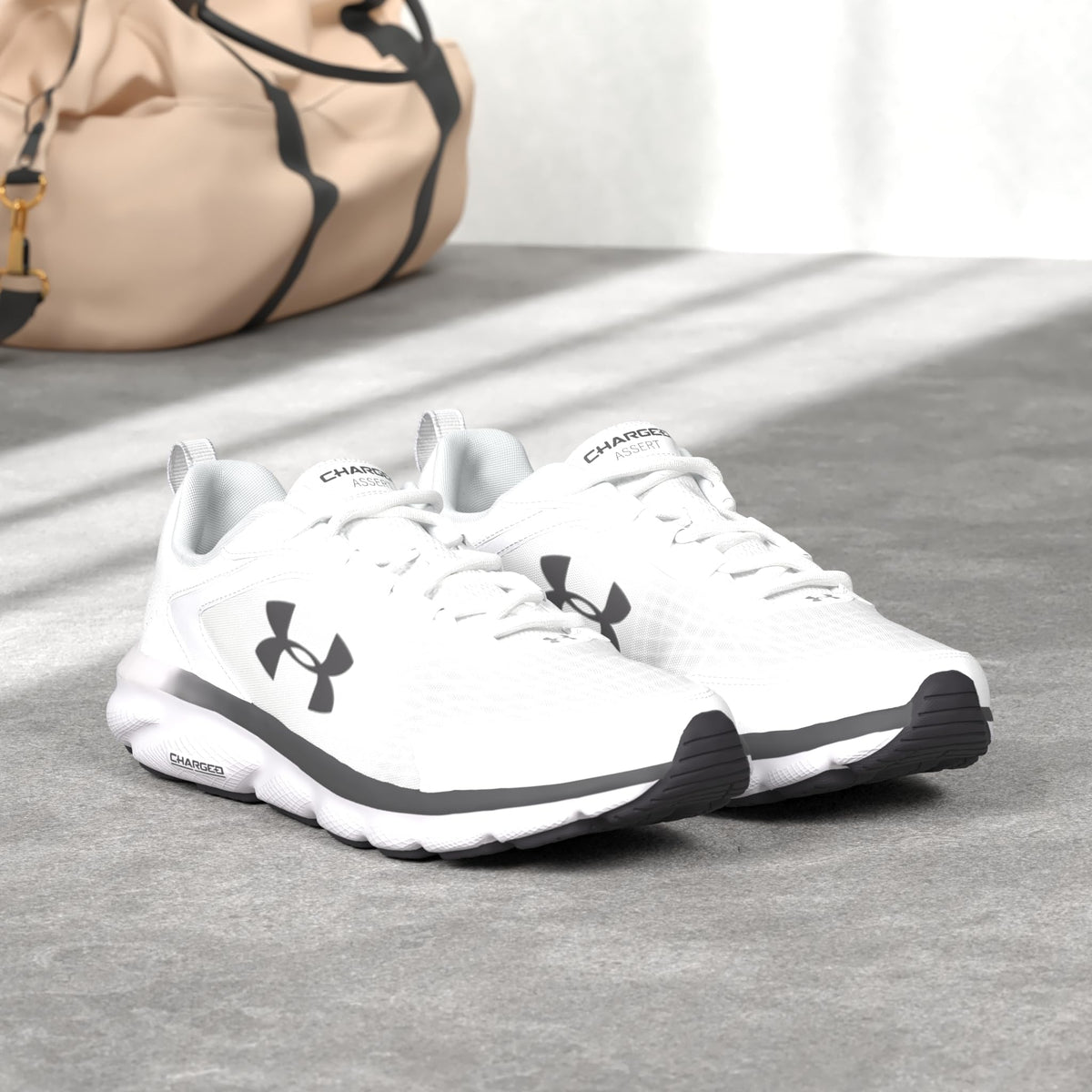Under Armour Mens Charged Assert 9DISC Running Shoe, White/Black, X-Wide US