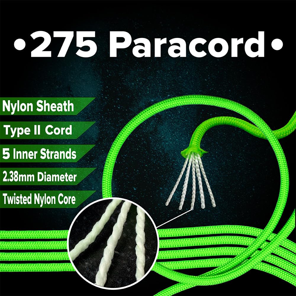 Paracord Planet 275lb Paracord – 3/32 Inch (2.38 mm) Nylon Crafting Cord with 5 Strand Inner Core – Coyote Brown (50 ft)