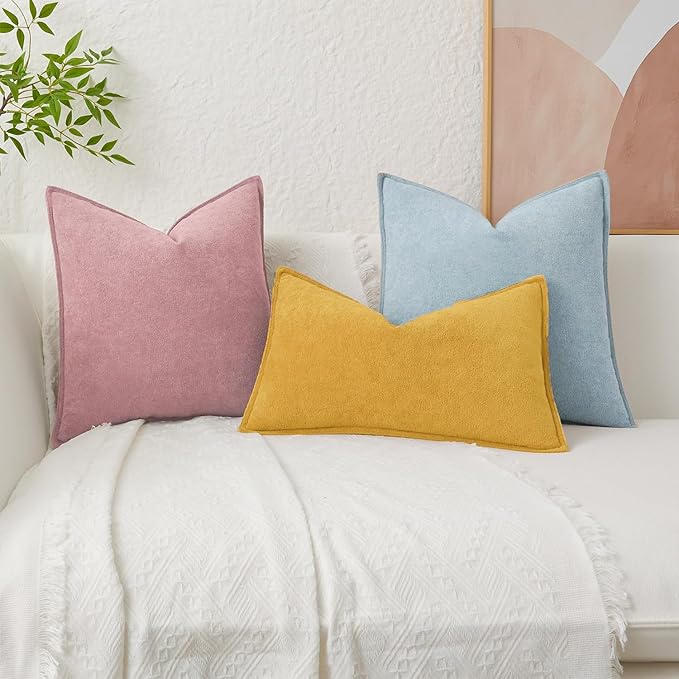 Kevin Textile Valentines Day Decorative Pillow Covers Plush Pink 20x20 Inch Pack of 2 Waterproof Soft Boucle Textured Throw Pillowcases Elegant Accent Pillows for Couch Sofa Chair Bed Home