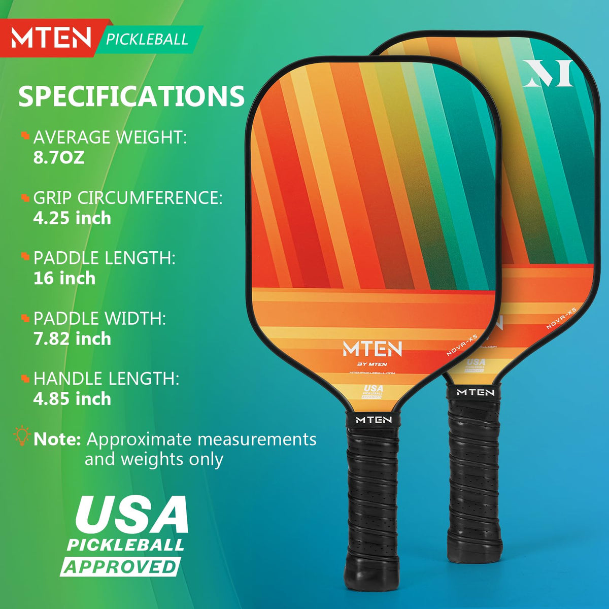Pickleball Paddles, Carbon Fiber Pickleball Paddle, Corfortable Grip, USAPA Approved, Pickleball Smooth Surface Paddles, 16mm Paddle for Beginners