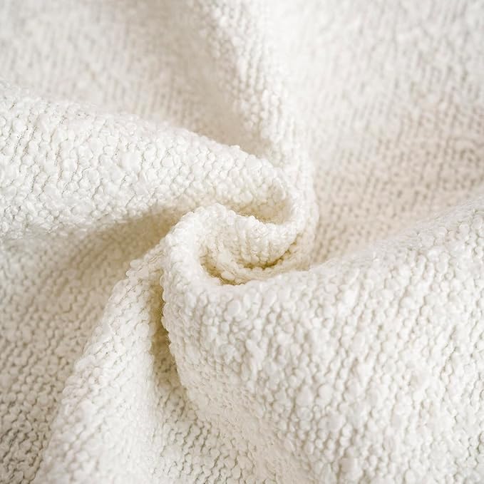 Foindtower Textured Boucle Throw Pillow Covers Accent Solid Pillow Cases Cozy Soft Decorative Couch Cushion Case for Chair Sofa Bedroom Living Room Home Decor, 20 x 20 Inch,White