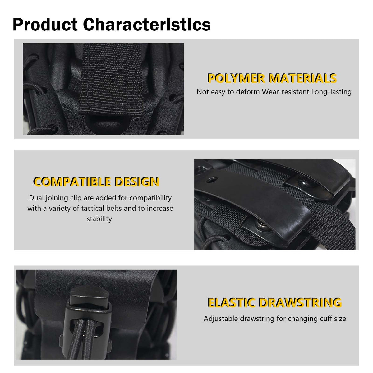 Handcuff Holster, Open Top Handcuffs Case, Cuff Pouch, Cuff Holder. Fit S&W Handcuff/Hinged Handcuffs/Other Cuffs (1 Pcs)