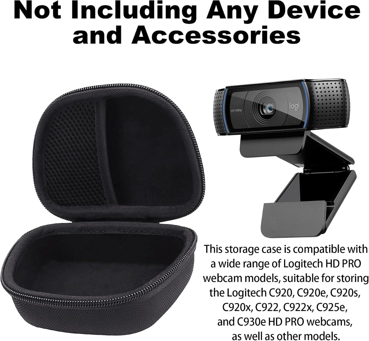 C920/ C930e/C922 Aenllosi Hard Case Replacement for Logitech HD Pro Webcam fits (Black)