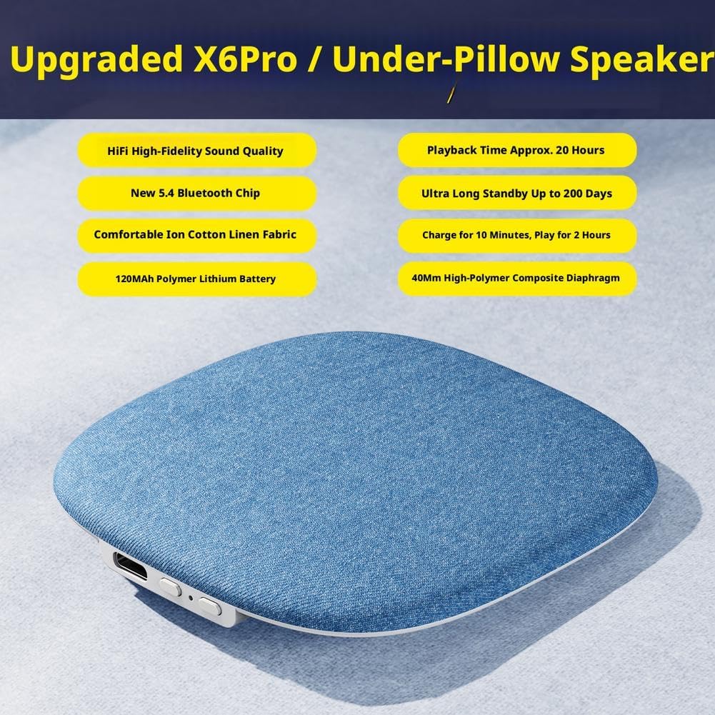 Generic Pillow Speaker for Sleeping, Four-Level Sleep Timer, Bluetooth Under Pillow Speaker with White Noise Timer, APP