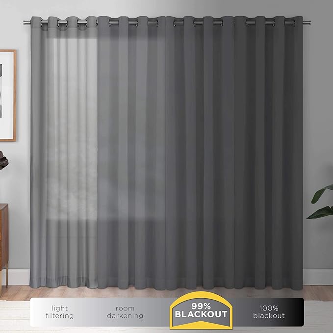 Eclipse Kendall Modern Blackout Thermal Rod Pocket Window Curtain for Bedroom or Living Room (1 Panel), 42 X 84, Artichoke (Pack of 4)