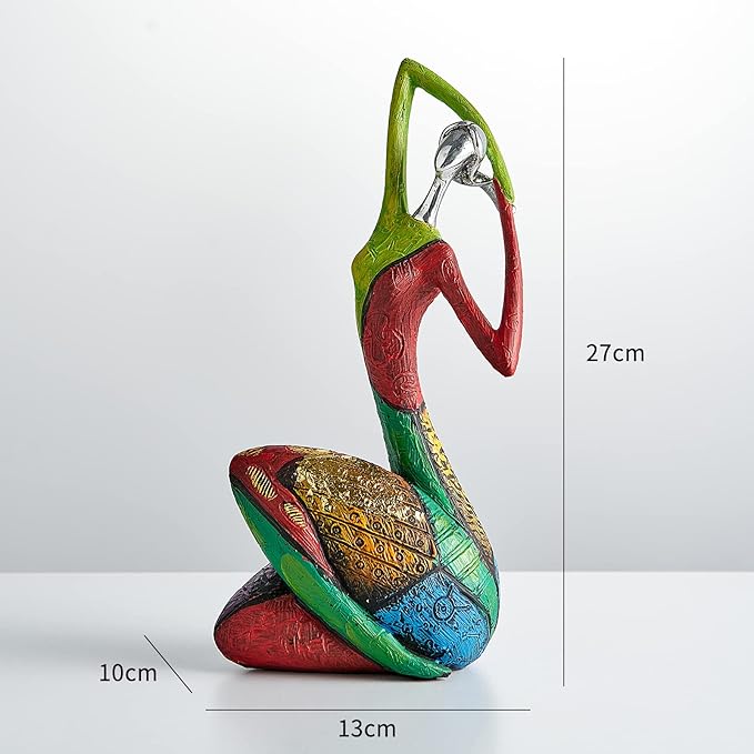Octdays Art Yoga Female Sculpture Figurines, Abstract Woman Statue for Home Decor, Colorful Decorations for Living Room Shelf Office Cabinet Accents - B