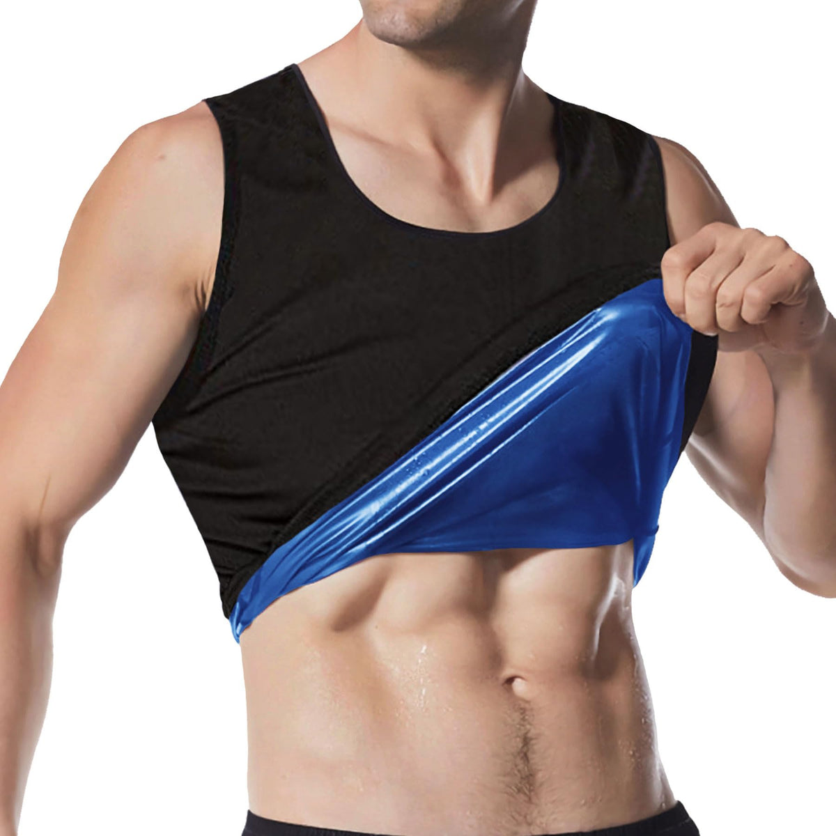 Sauna Shirt for Men, Short Sleeve Sauna Suit, Sweat Body Shaper Mens Sauna Vest Gym Exercise Tank Top