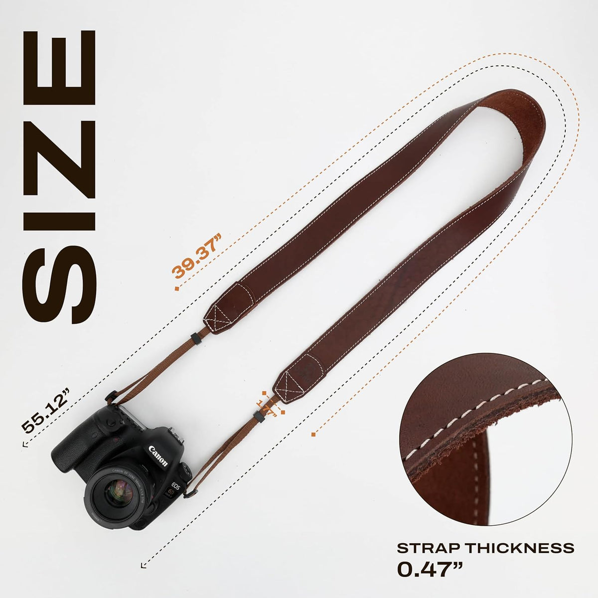 Classic Genuine Leather Shoulder Strap for DSLR/SLR Cameras - C Coiro