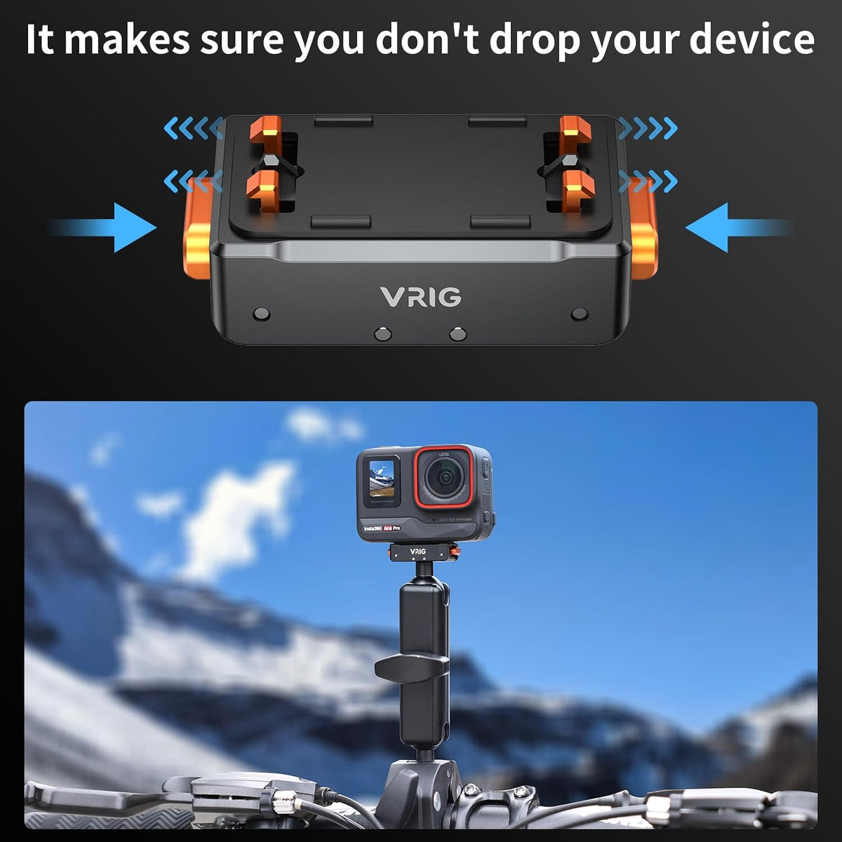 VRIG Select X5 Insta360 Pro2, Insta360 X5/X4 1/4" 2-Prong VRIG Magnetic Quick Release Mount for Ace Aluminum Alloy