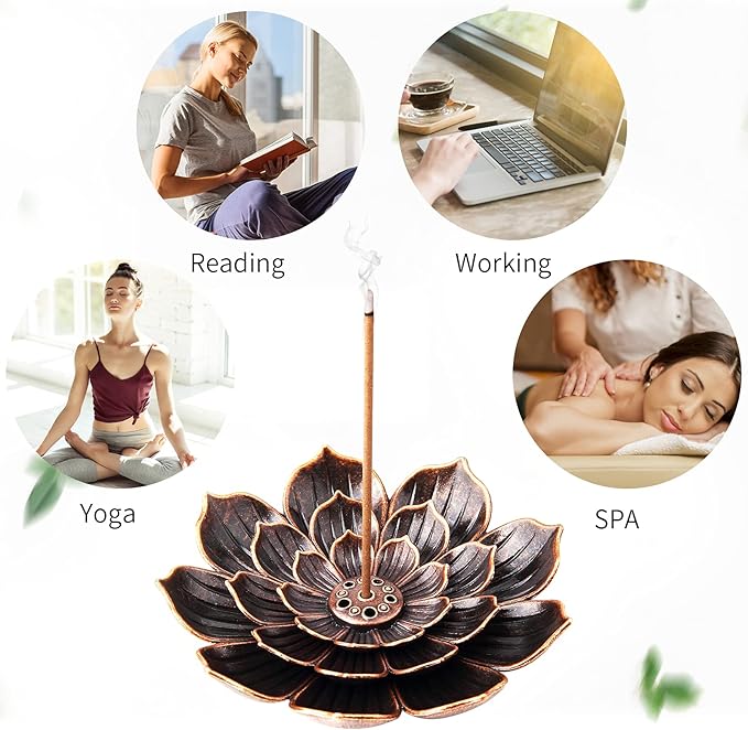 4Pack Incense Holder Cone Incense Burner Holder with Ash Catcher for Home Office Fragrance Accessories