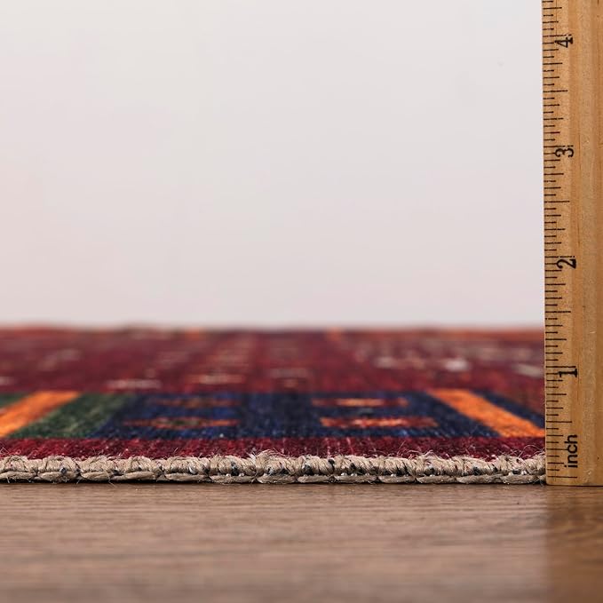 Keen Home Design 2x10 Rug - Machine Washable Runner Rug with Non-Slip Backing, Ideal for Hallway, Entryway, Kitchen, Laundry Room - Vintage, Easy Clean, Durable, Low Pile - (2'6" x 10')