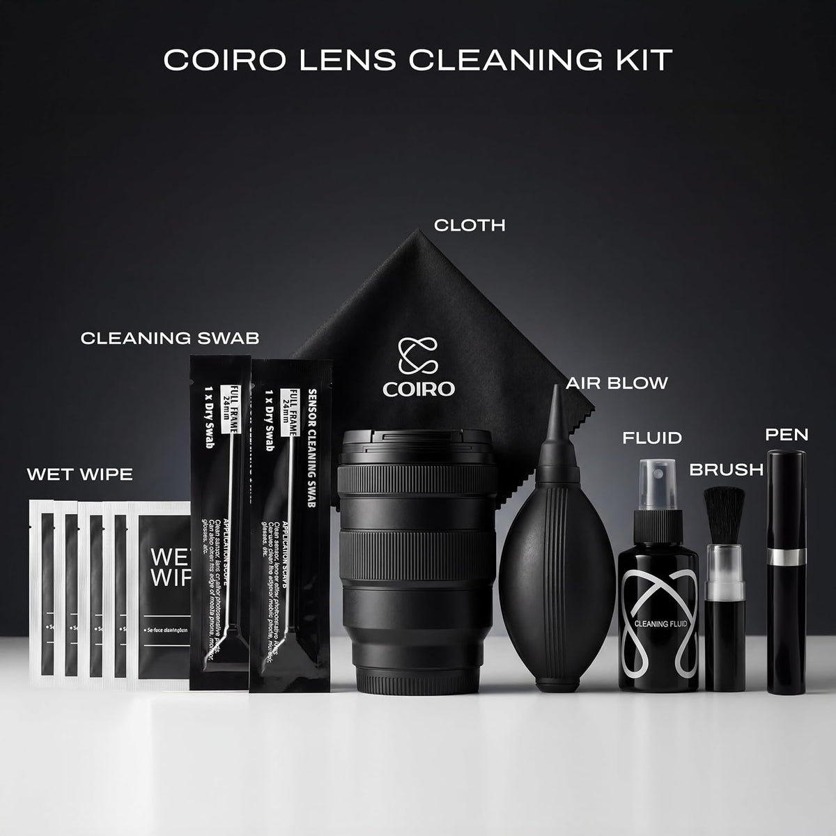C Coiro 7 1 5 Camera Lens Cleaning Kit in Lens Pen, Air Blower, Sensor Cleaning Swabs, Lens Cleaner Spray, Wet Wipes