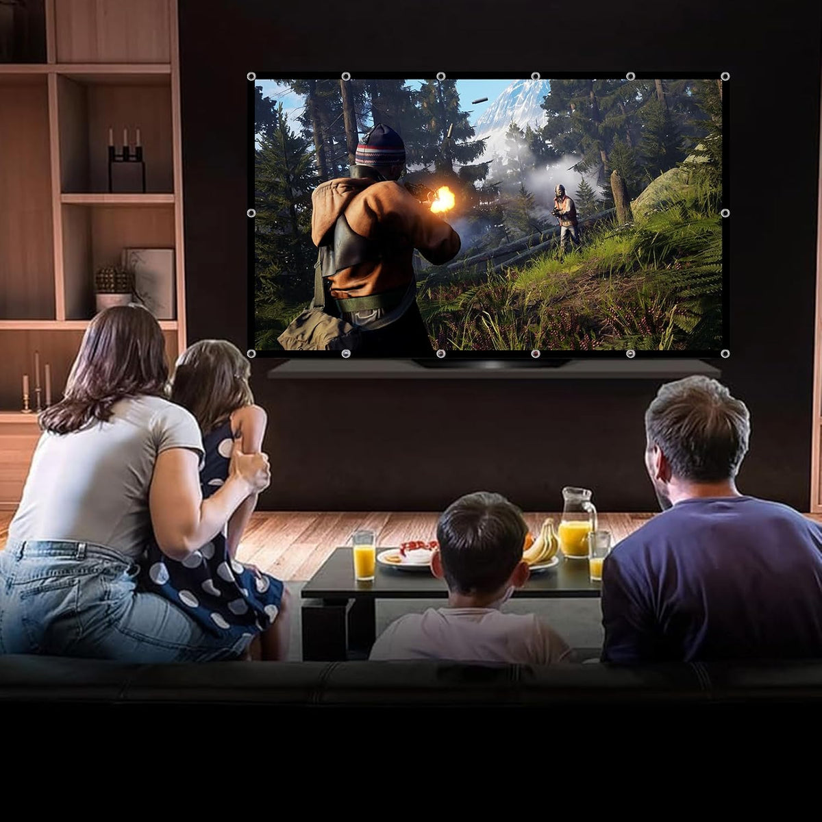 TOWOND 100 inch 16:9 Projector Screen Projection Screen Indoor Outdoor Washable Anti-Crease HD Rear Front Movies Screen
