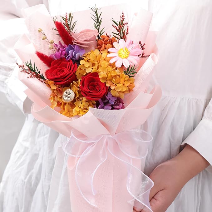 Lovenfold Flowers for Delivery,Preserved Flowers Bouquets,Red Rose Bouquets that Last 1-3 Years,Birthday Flowers Gifts for Women Mom Grandma Wife Friends